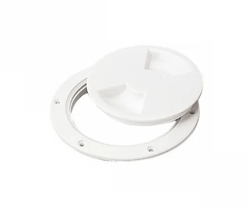 337150-1 – SEA DOG Boat Deck Plate, Screw Out 6-3/4 Inch Diameter White ABS Single